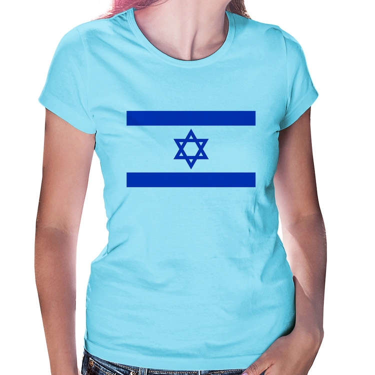 Baby Look Bandeira Israel - Azul Bebê