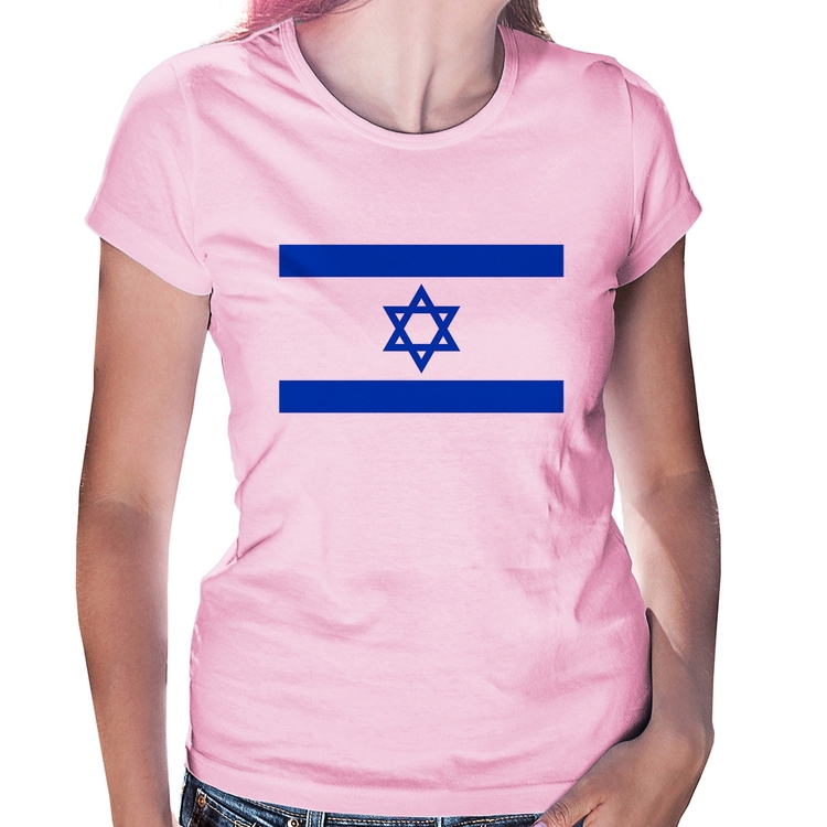 Baby Look Bandeira Israel - Rosa Bebê
