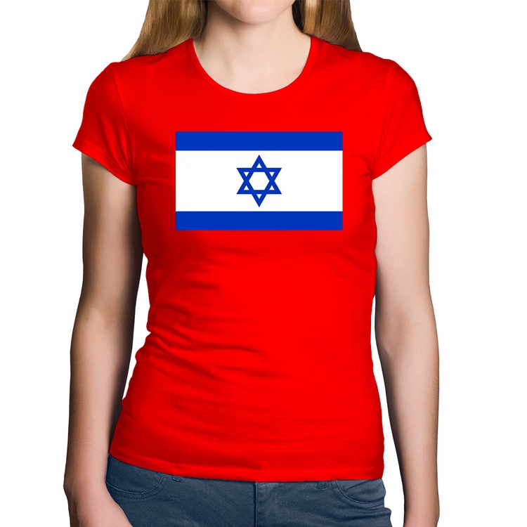 Baby Look Algodão Bandeira Israel - Vermelha