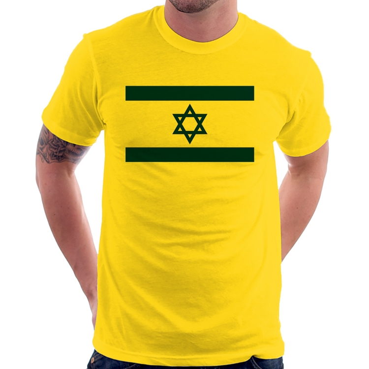 Camiseta Bandeira Israel - Amarela