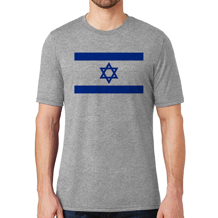 Camiseta Bandeira Israel - Cinza