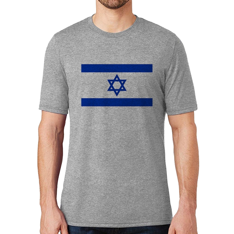 Camiseta Bandeira Israel - Cinza
