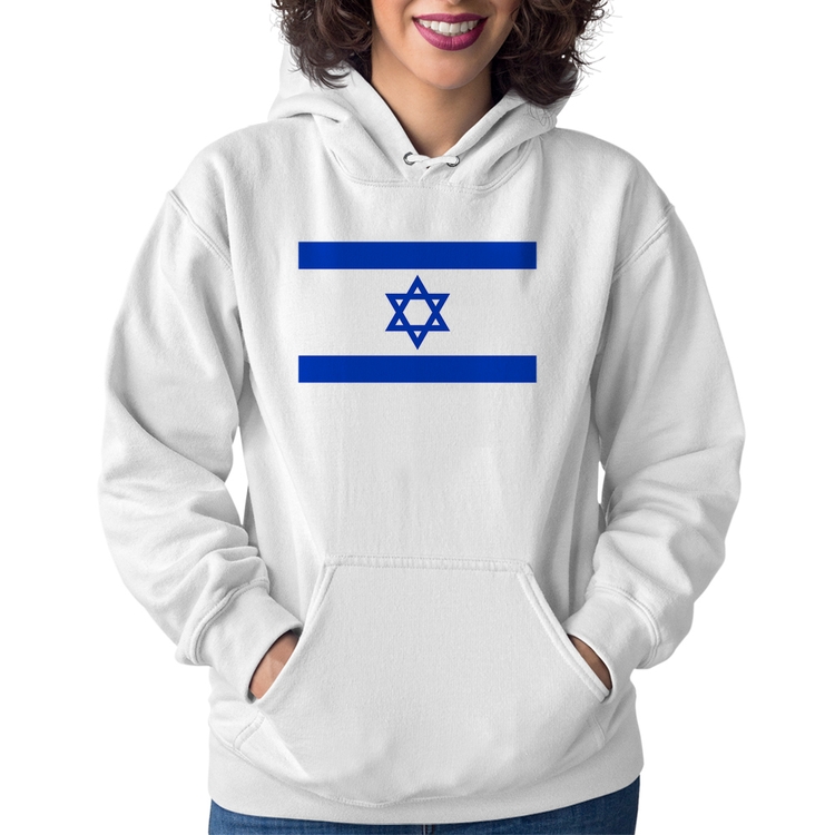 Moletom Feminino Bandeira Israel - Branco