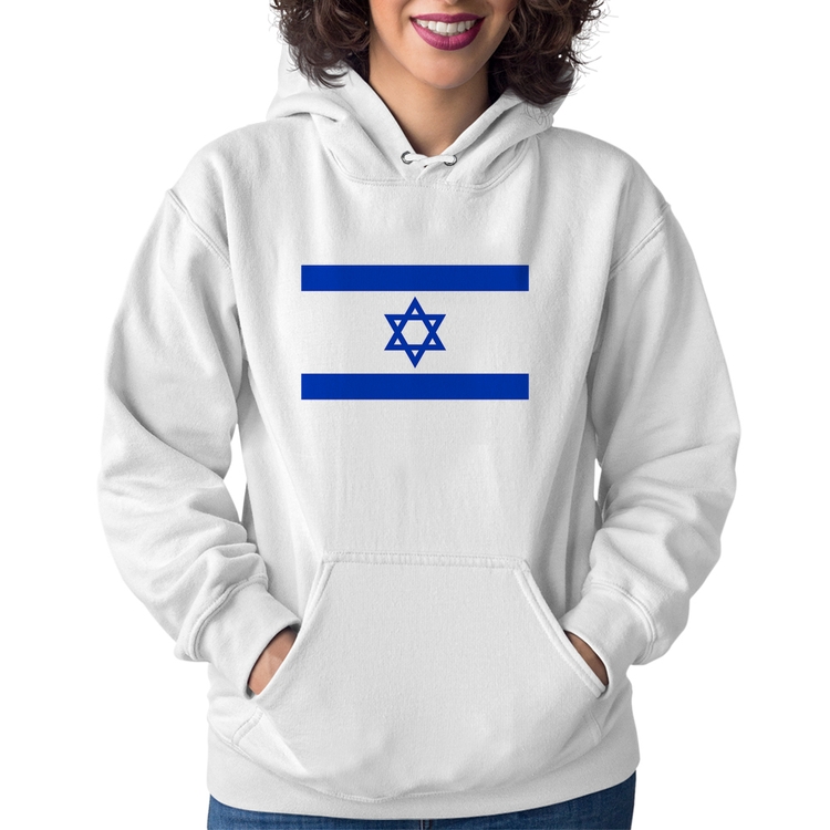 Moletom Feminino Bandeira Israel - Branco