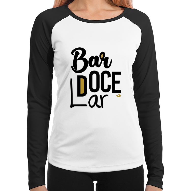 Baby Look Raglan Bar doce lar Manga Longa