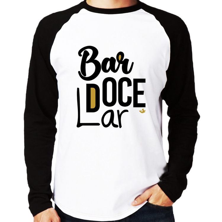 Camiseta Raglan Bar doce lar Manga Longa