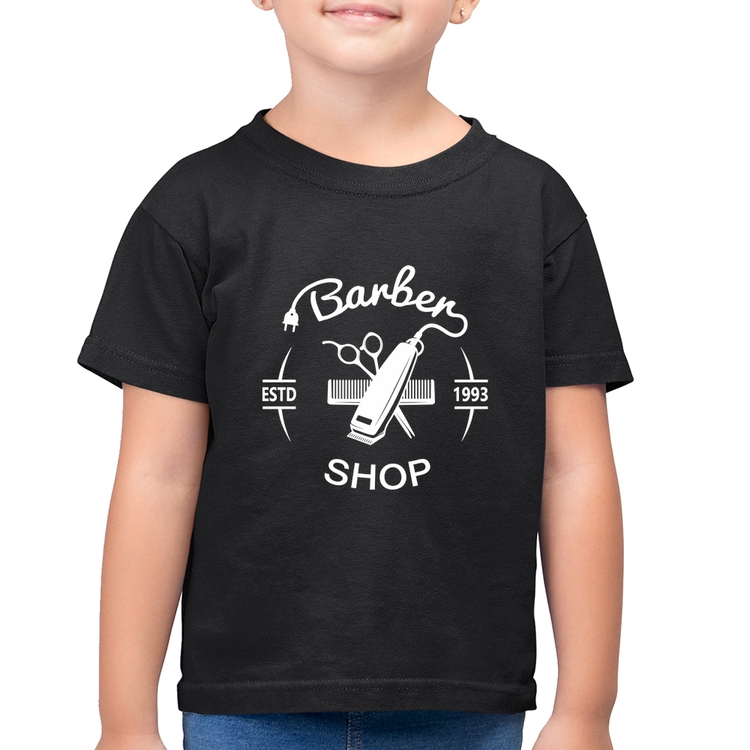 Camiseta Algodão Infantil Barber Shop