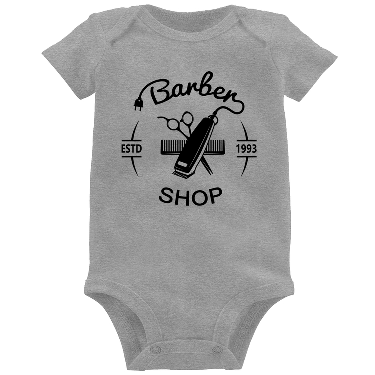 Body Bebê Barber Shop - Cinza