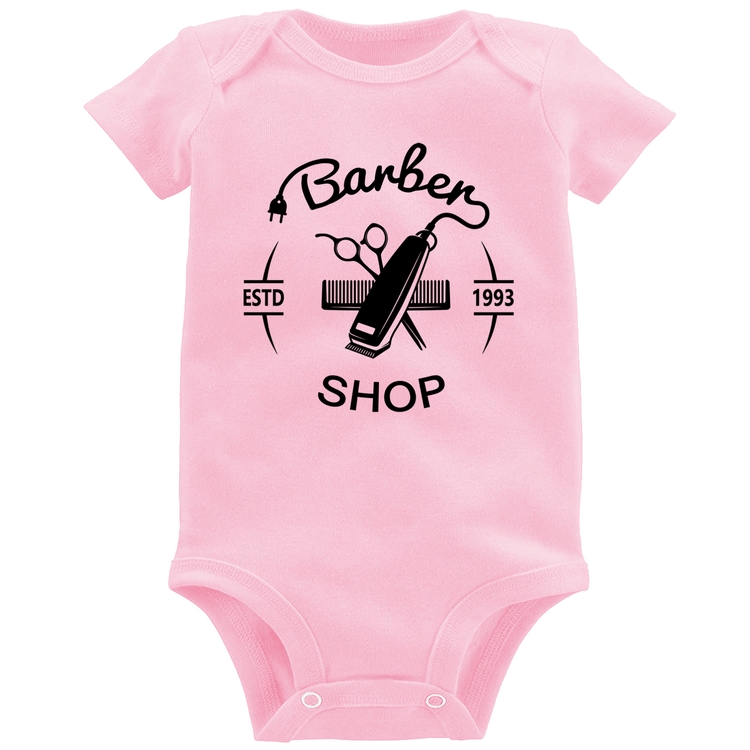 Body Bebê Barber Shop - Rosa Bebê