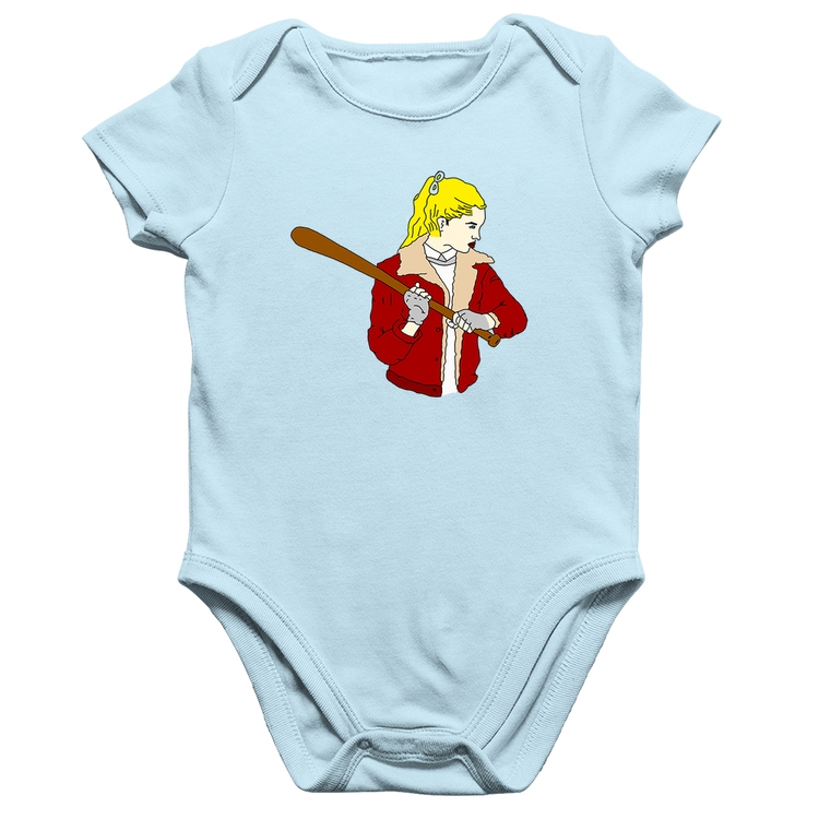 Body Bebê Algodão Baseball Girl - Azul Bebê