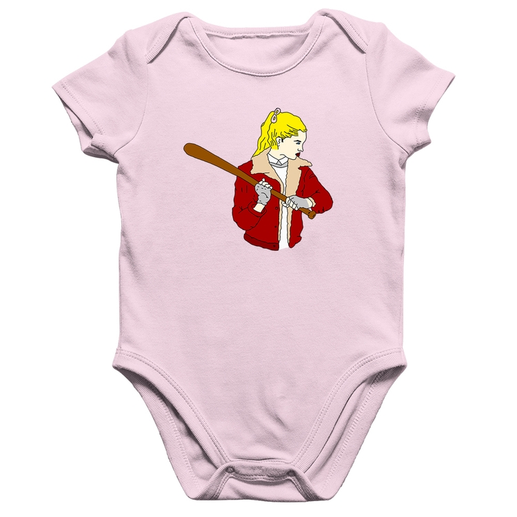 Body Bebê Algodão Baseball Girl - Rosa Bebê