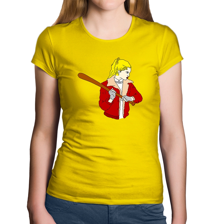 Baby Look Algodão Baseball Girl - Amarela