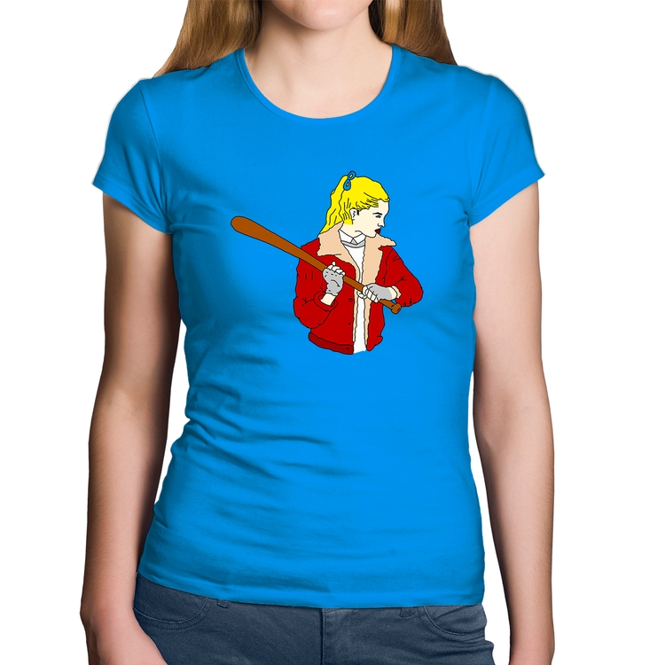 Baby Look Algodão Baseball Girl - Azul