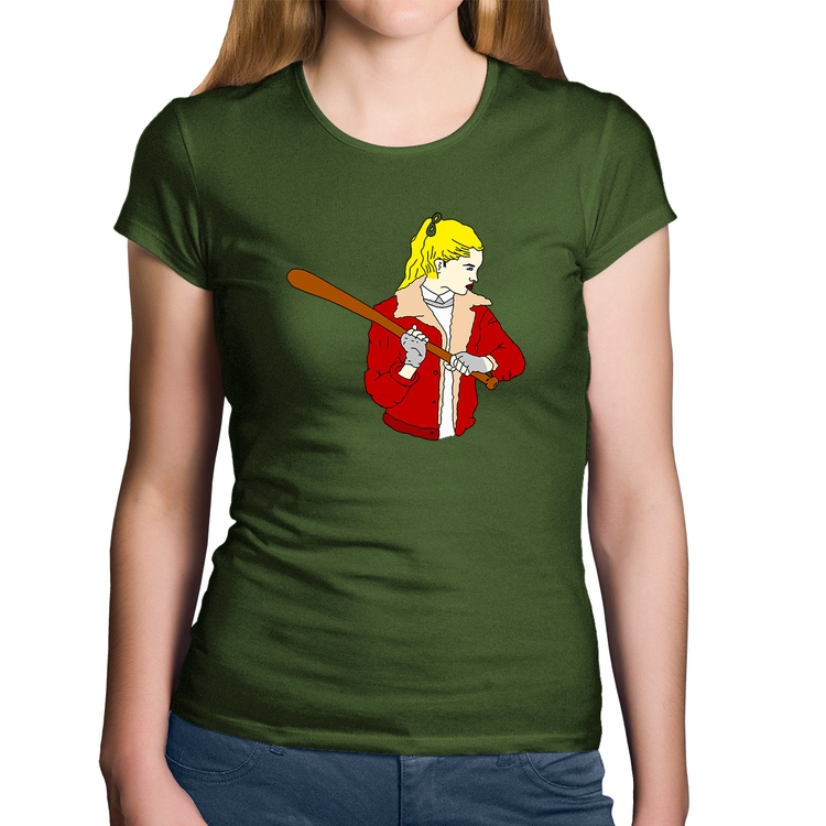 Baby Look Algodão Baseball Girl - Musgo