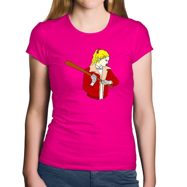 Baby Look Algodão Baseball Girl - Rosa