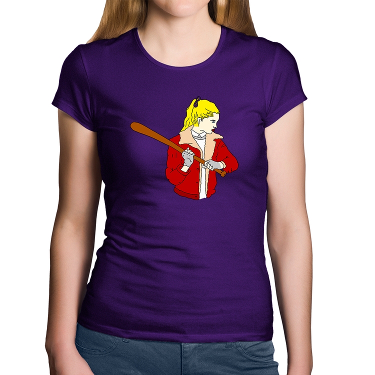 Baby Look Algodão Baseball Girl - Roxa