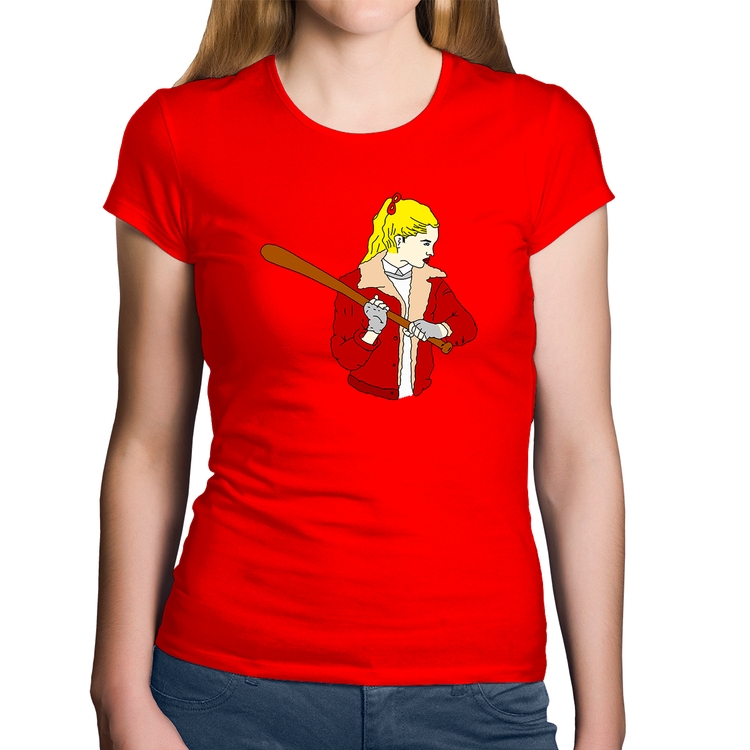 Baby Look Algodão Baseball Girl - Vermelha