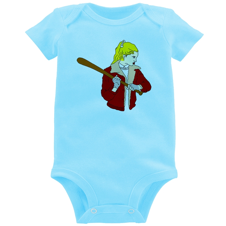 Body Bebê Baseball Girl - Azul Bebê