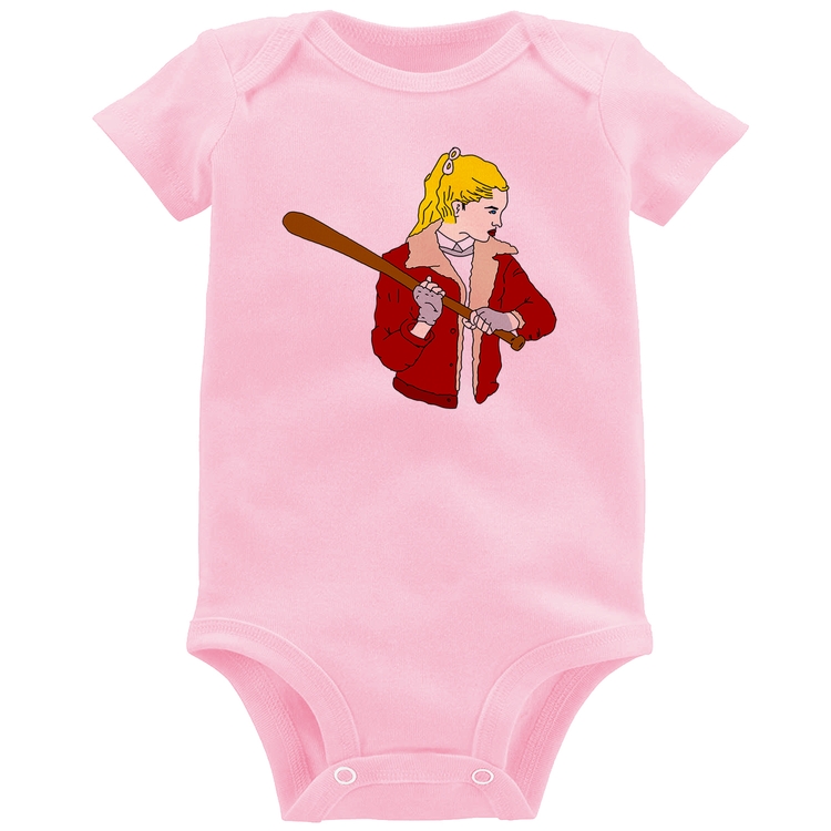 Body Bebê Baseball Girl - Rosa Bebê