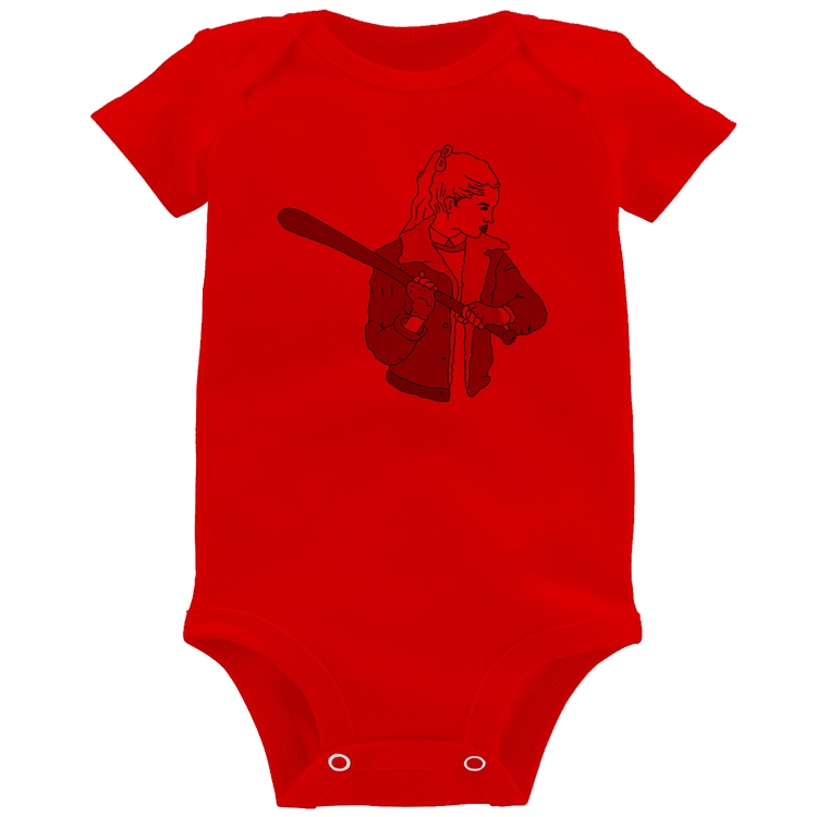 Body Bebê Baseball Girl - Vermelho