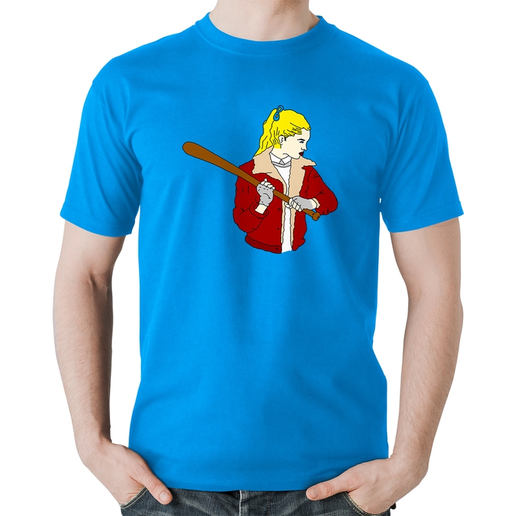 Camiseta Algodão Baseball Girl - Azul