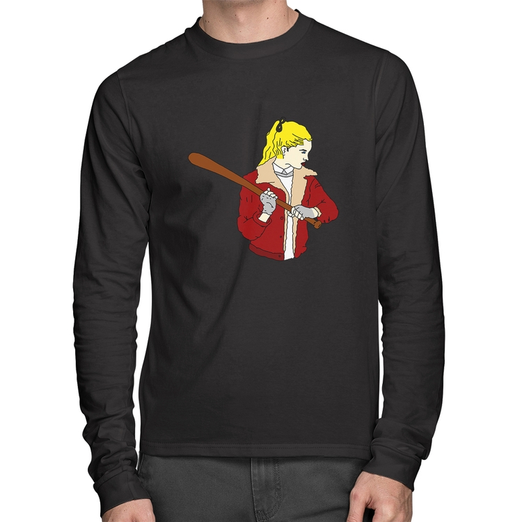 Camiseta Algodão Baseball Girl Manga Longa