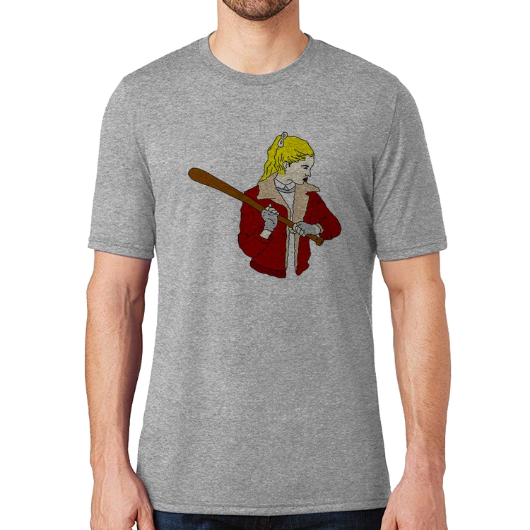Camiseta Baseball Girl - Cinza