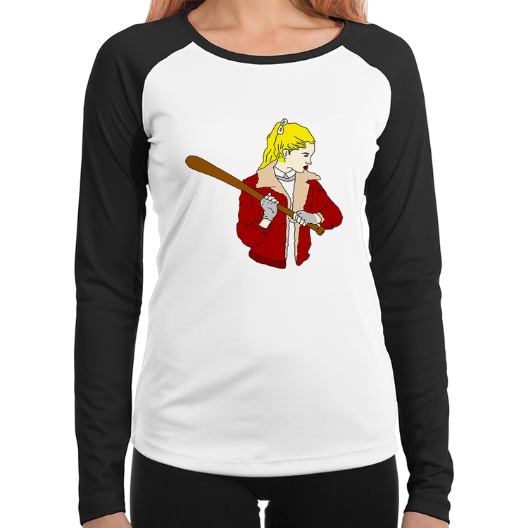 Baby Look Raglan Baseball Girl Manga Longa