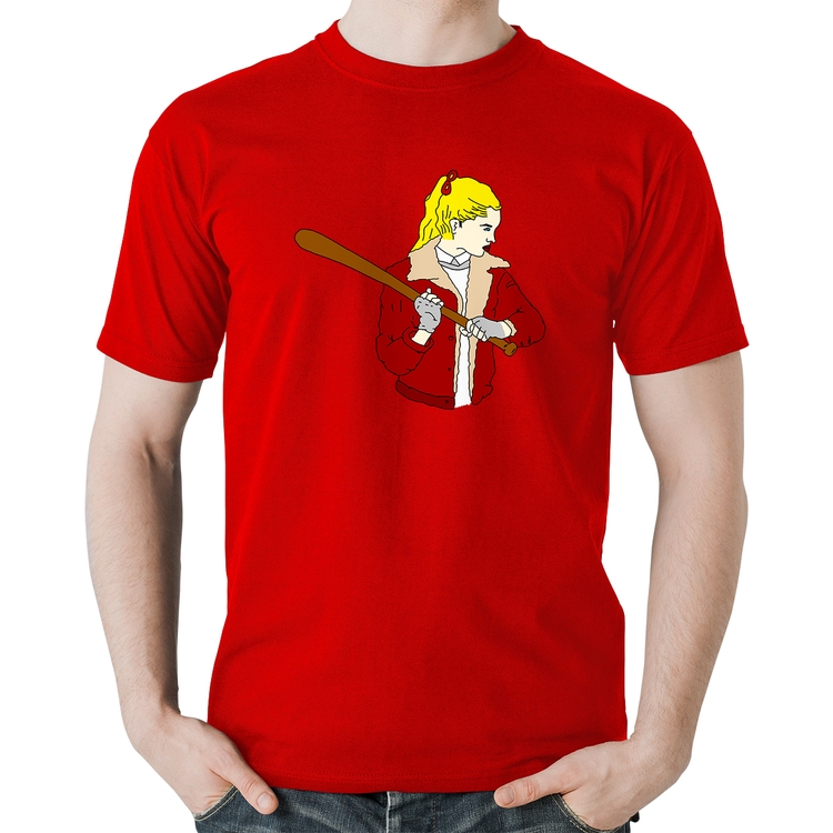 Camiseta Algodão Baseball Girl - Vermelha