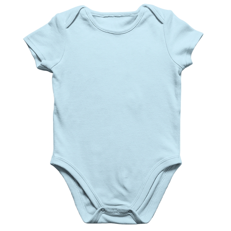 Body Bebê Algodão Básico Liso - Azul Bebê