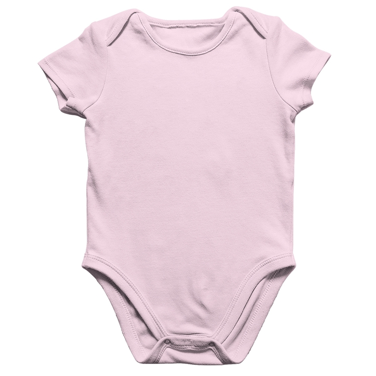 Body Bebê Algodão Básico Liso - Rosa Bebê