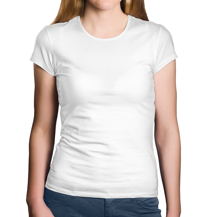 Baby Look Algodão Básica Lisa - Branca