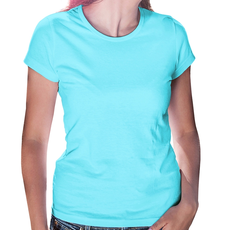 Baby Look Poliéster Básica Lisa - Azul Claro