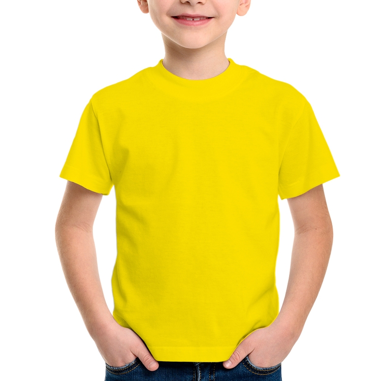 Camiseta Infantil Poliéster Básica Lisa - Amarela