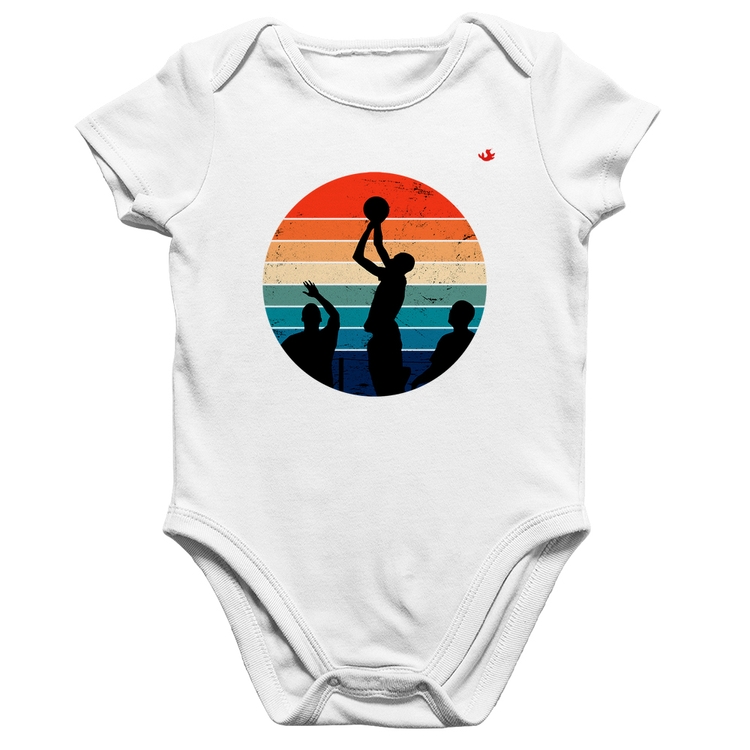 Body Bebê Algodão Basquete Vintage Sunset - Branco