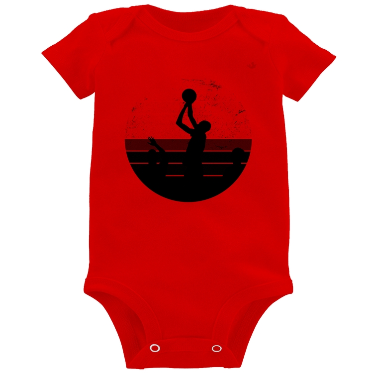Body Bebê Basquete Vintage Sunset - Vermelho