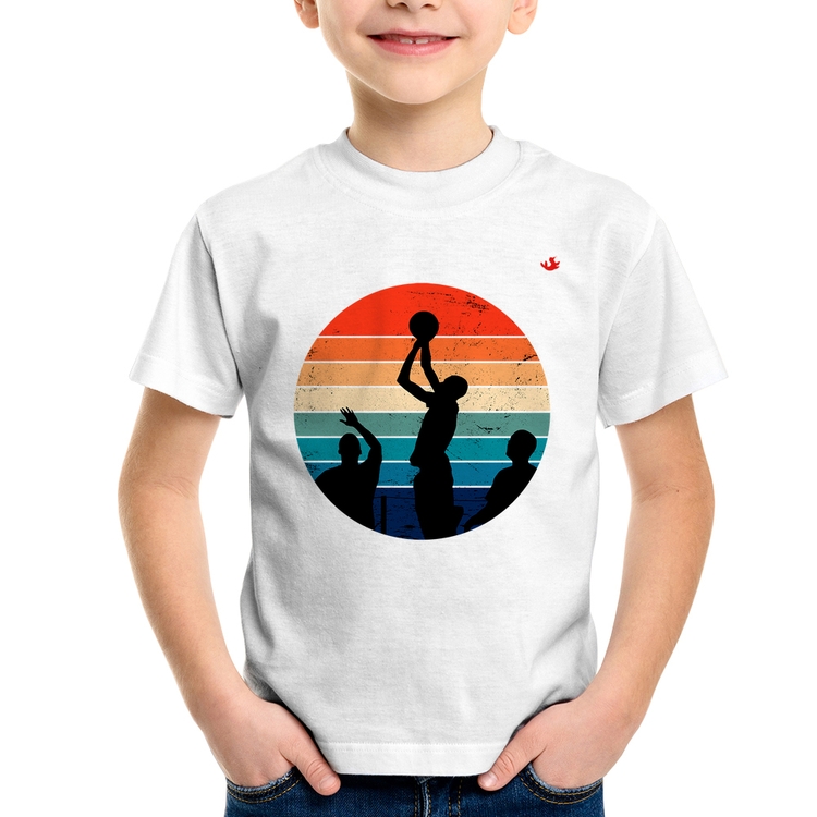 Camiseta Infantil Basquete Vintage Sunset