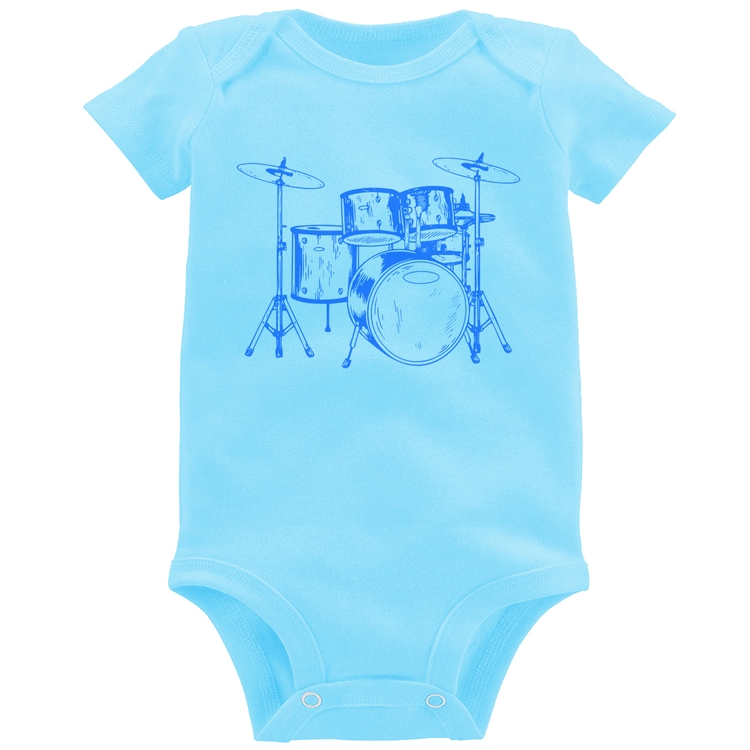 Body Bebê Bateria Música (azul) - Azul Bebê