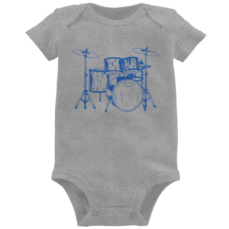 Body Bebê Bateria Música (azul) - Cinza