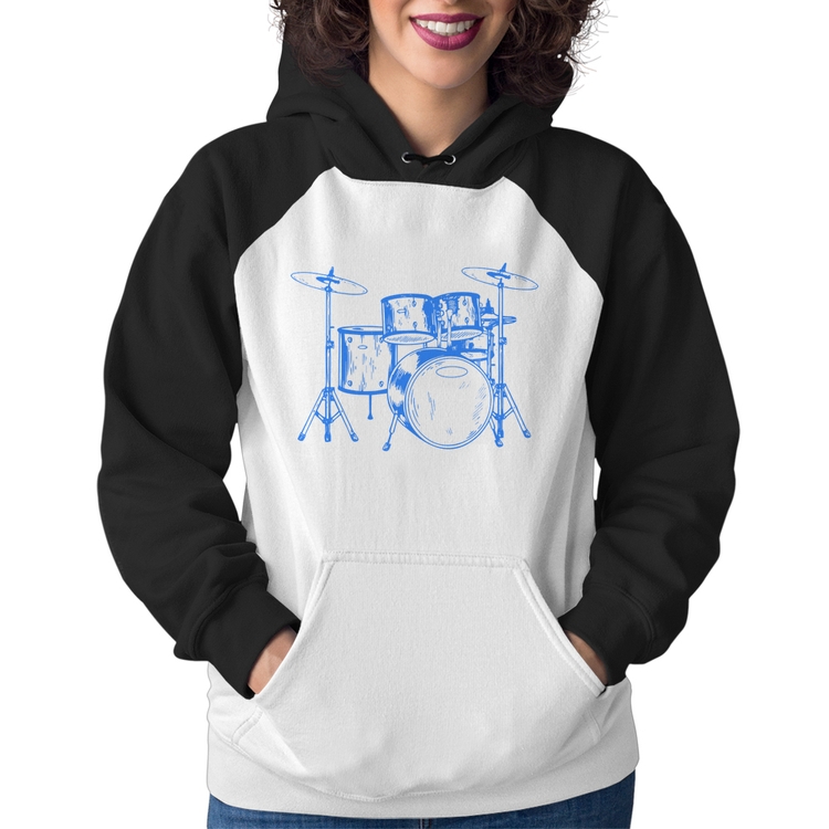 Moletom Feminino Bateria Música (azul)