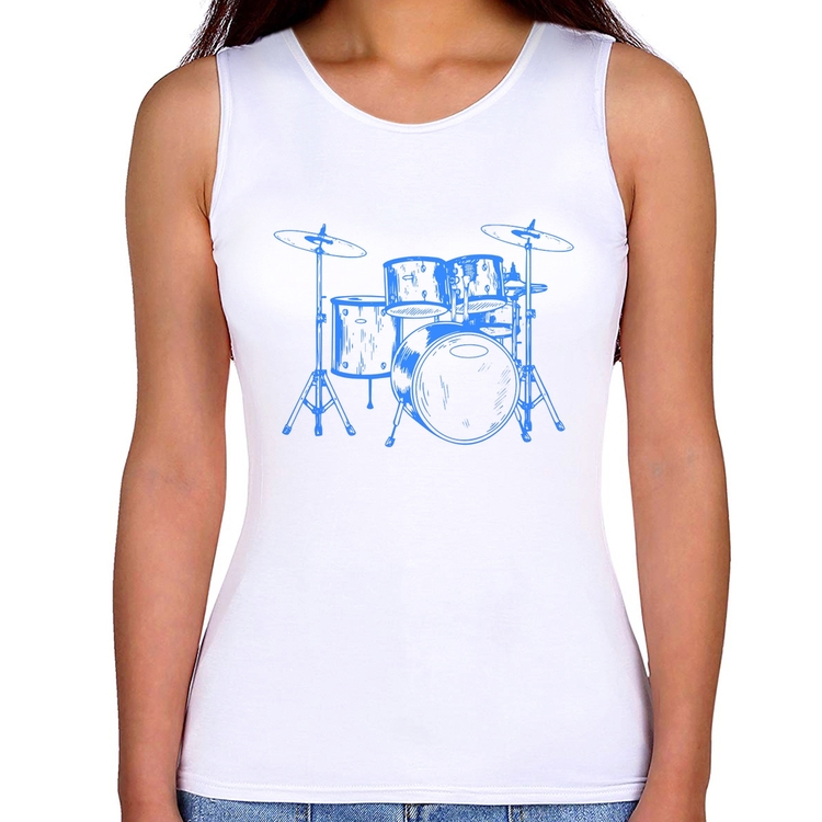 Regata Feminina Bateria Música (azul)