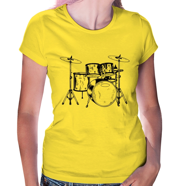 Baby Look Bateria Música - Amarela