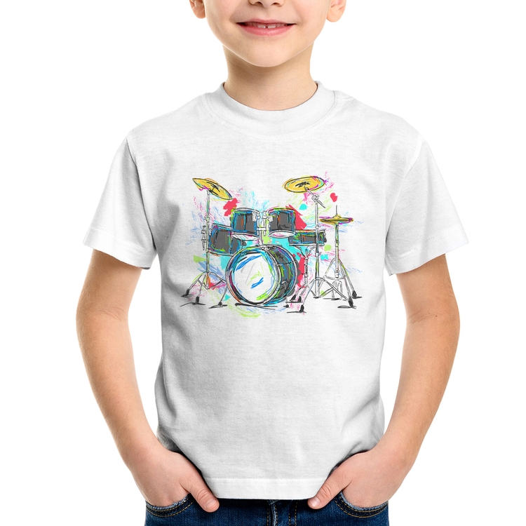 Camiseta Infantil Bateria Arte