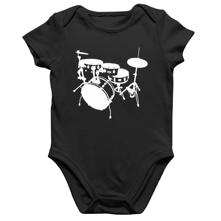 Body Bebê Algodão Bateria Música Baterista