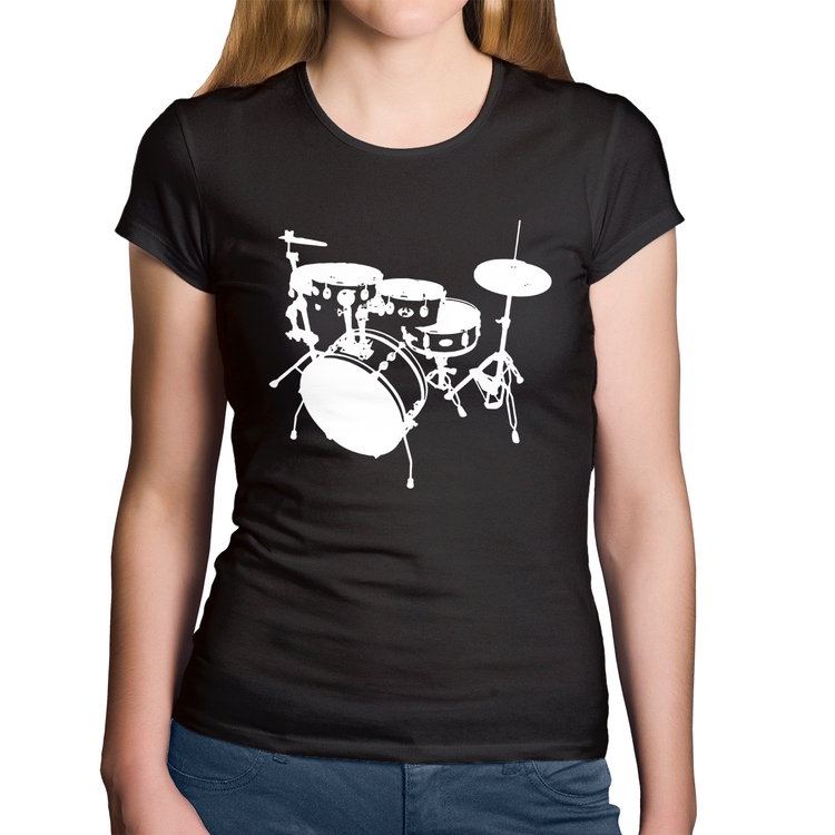 Baby Look Algodão Bateria Música Baterista