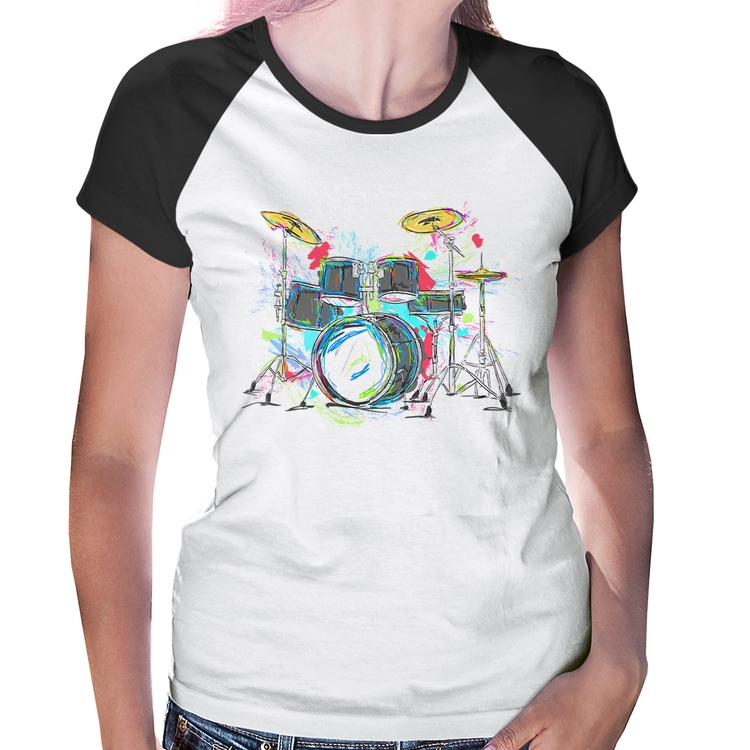 Baby Look Raglan Bateria Arte