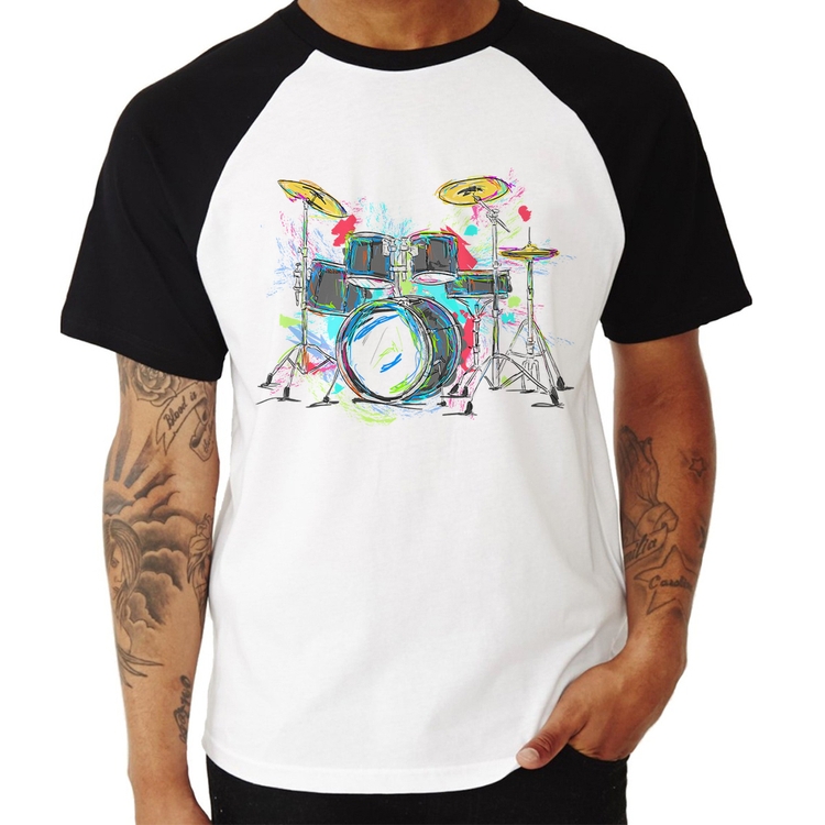 Camiseta Raglan Bateria Arte