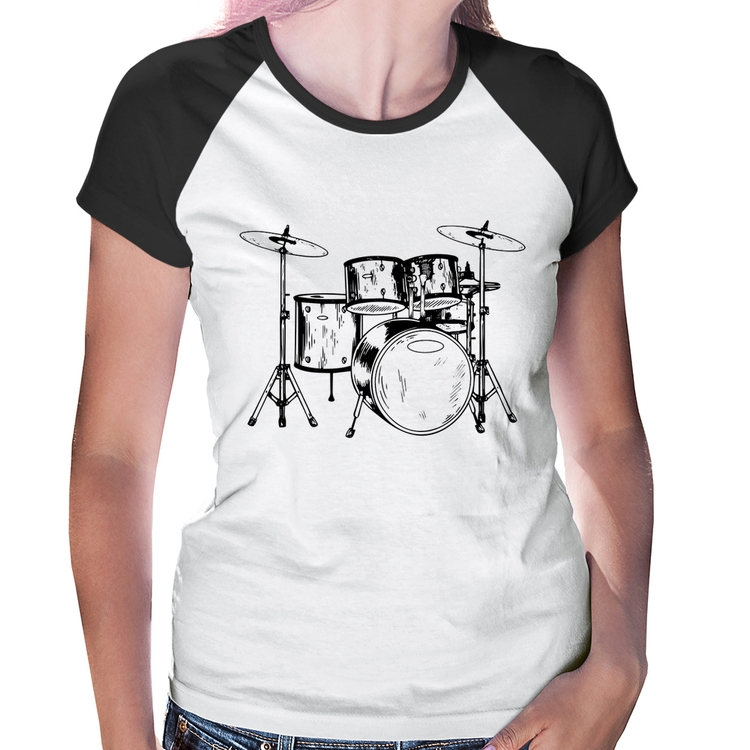 Baby Look Raglan Bateria Música
