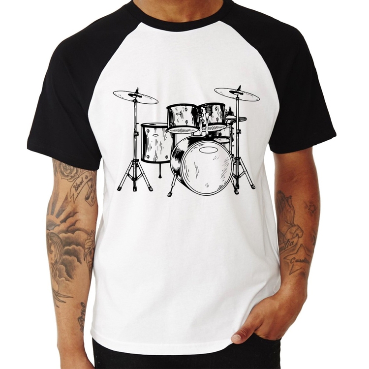Camiseta Raglan Bateria Música