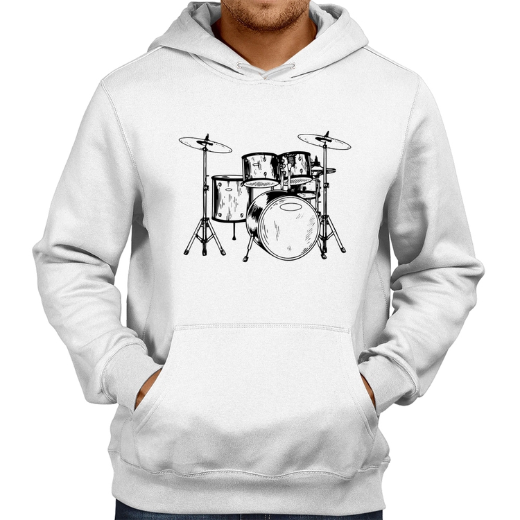 Moletom Bateria Música - Branco